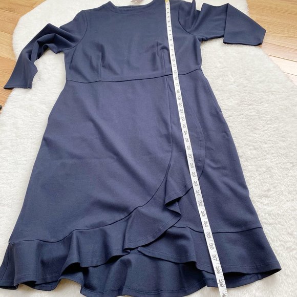 J.Jill Women's Long Sleeve Business Dress, Navy Blue, Size Medium - Picture 6 of 11